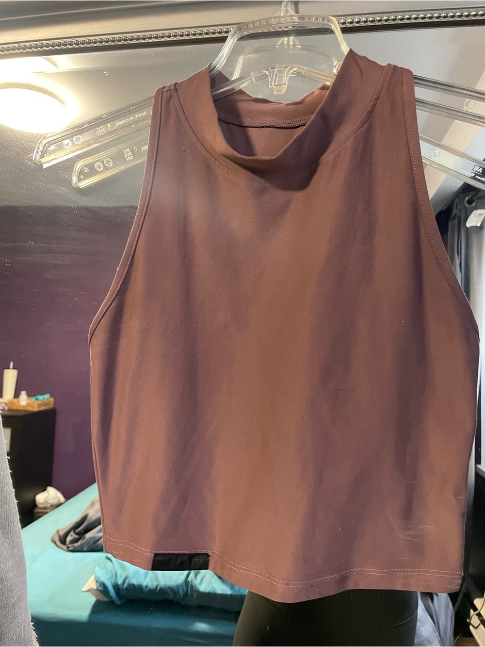 Alphalete Plum High-Neck Crop Tank